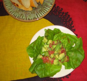 Avocado and grapefruit salad with sage honey dressing (my recipe)