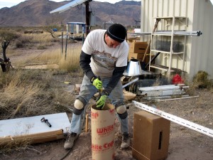 Getting out the air pockets with rebar