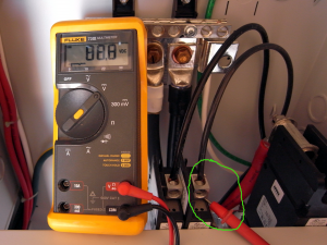 Solar array voltage at the PDP