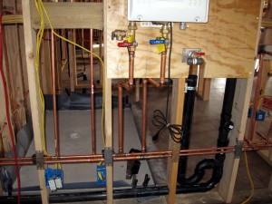Plumbing going into the tankless water heater